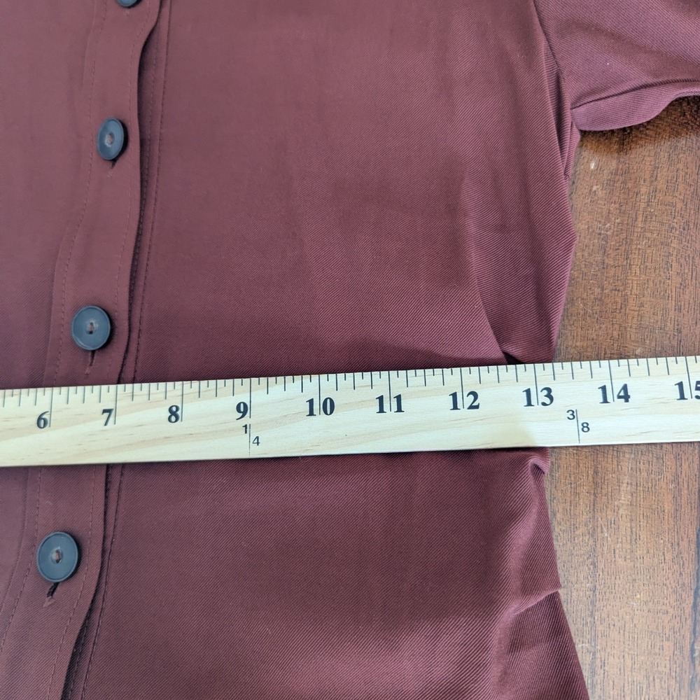 Mango Mng Rust Brown Button Front Midi Shirt Dres… - image 6